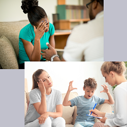 woman and woman and child receiving CBT therapy in the Sacramento area | CBT for depression in Fair Oaks, CA