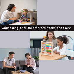 A trio of images showing kids working with adults while smiling. This could symbolize how therapy for children in Roseville, CA can offer support for you and your child. Learn more about play therapy in Roseville, CA by searching for "counseling near