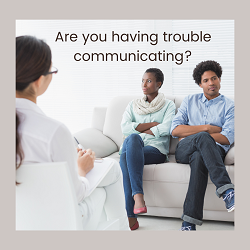 Couple learning to communicate in therapists office in Fair Oaks, CA