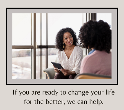 A woman smiles while holding a tablet and listening to the persno sitting near her. This could symbolize the postiive change a therapist in Fair Oaks, CA can offer. Search “counseling near me” to learn more about the in-person support offered today.