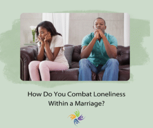 How Do You Combat Loneliness Within a Marriage? A couple sitting on a couch looking away from each other and ignoring their spouse.  For couples counseling contact The Relationship Therapy Center in Roseville and Fair Oaks California.