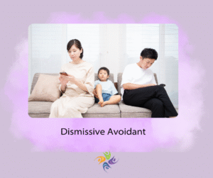 Dismissive Avoidant  - Image of child sitting on couch between parents who are ignoring the child to be on their phone and laptop. For individual therapy in California, Roseville or Fair Oaks, give us a call.