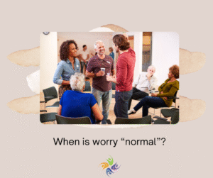 When is worry “normal”?  Image of a woman meeting people in a business networking group. Some anxiety in social settings is normal. For anxiety therapy, both in-person and online, contact The Relationship Therapy Center in Sacramento, Roseville and Fair Oaks California.