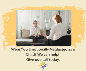 Were You Emotionally Neglected as a Child? We can help! Give us a call today. Image of a woman talking to a therapist in a therapy office. Individual therapy provides many benefits for both your mental, emotional, and physical well-being. We work with adults and children to heal emotional neglect. We have mental health therapy offices in the Sacramento area, Roseville and FairOaks, California. We also offer online therapy in Washington and Idaho.