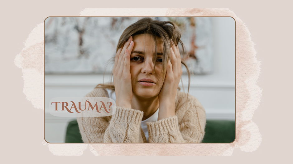 What are Examples of Trauma? Image of a woman with a black eye, looking distraught with hands to her head, sitting at a table. For trauma therapy contact the Relationship Therapy Center located in the greater Sacramento Area with offices in Roseville and Fair Oaks, California. Online therapy is also available.